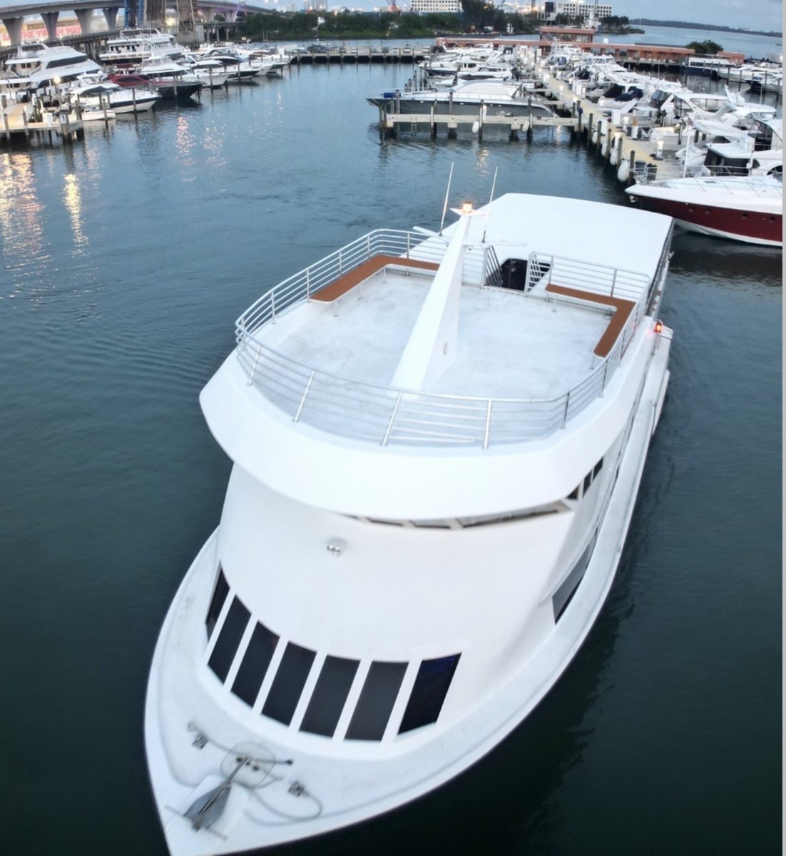 Top deck of the Supreme party yacht, Miami